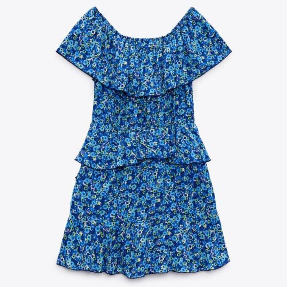 ZARA RUFFLED PRINT JUMPSUIT SIZE S 9878 077 044